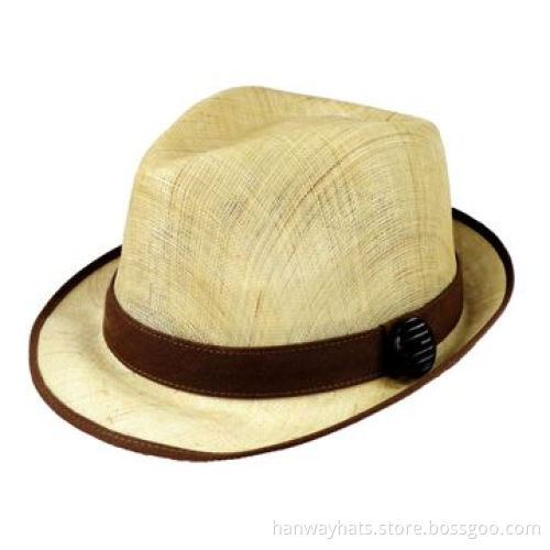 Men's Fashionable Fedora Hat, Making Sinamay with Grosgrain Band and Button